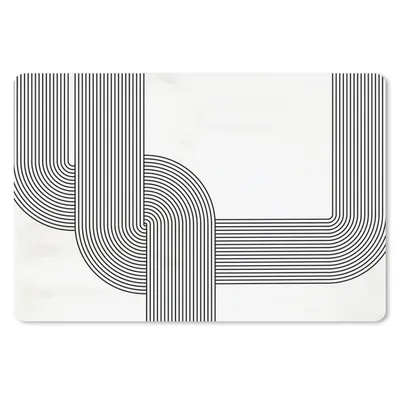 Produktbild von MuchoWow® Mauspad Mousepad Schwarz - Weiß - Linie 27x18 cm - Mousepads - Maus Mat - Pad - Mausunterlage - Büroartikel - Desk Matten