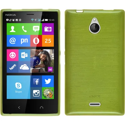 Produktbild von PhoneNatic Case kompatibel mit  Nokia X2 - pastellgrün Silikon Hülle brushed + 2 Schutzfolien