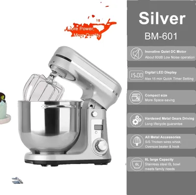 Immagine prodotto di Miscelatore a colonna da cucina BioloMix, potenza 1200W, capacità 6L,6L argento BM-601, UE