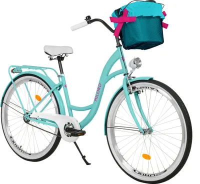 Produktbild von Milord Komfort Fahrrad Mit Korb Damenfahrrad, 26 Zoll, Blau, 1 Gang
