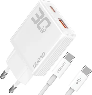 Immagine prodotto di DUDAO Dudao A30EU Adapter 30Watt GaN 1xUSB-C 1xUSB-A USB-C to cable