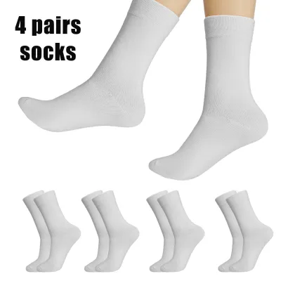 Produktbild von YALION 4 Paar Herren, Atmungsaktive Baumwolle, Bequeme Sportsocken für Alltag & Laufen, Größe 39-42– Weiß