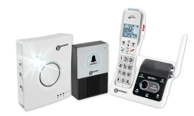 Produktbild von Geemarc AmpliDECT 595 ULE DOORBELL schnurloses verst„rktes 50 dB Schwerh”rigentelefon mit Gegensprechanlage (Doorbell und Ringer inklusiv) - Deutsche Version
