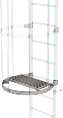 Produktbild von Günzburger Steigtechnik Zwischenplattform klappbar 600 x 300 mm Edelstahl - 068960