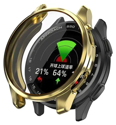 Produktbild von Für Garmin Approach S50 Electroplated Full Cover TPU Smart Watch Schutz Hülle Gold