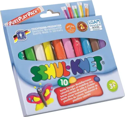 Produktbild von Feuchtmann SCHUL-KNET BASIC, Modellierton, Gemischte Farben, Kind, 10 Stück(e), Junge/Mädchen, 4 Jahr(e)