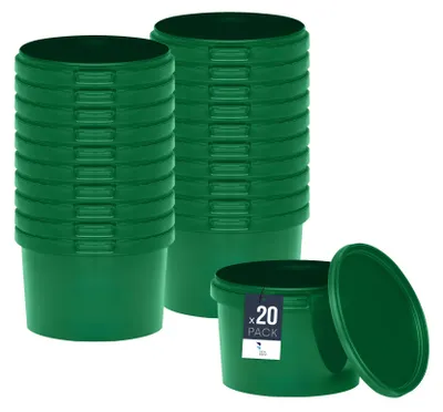 Obrázok produktu pre Vedro BenBow s vekom 10 l x20 zelené - bezpečné pre potraviny, robustné, vzduchotesné, nepriepustné, bez zápachu - plastové vedro s rukoväťou - prázdne