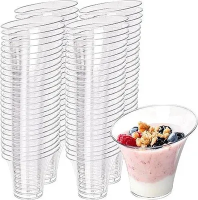 Produktbild von Famanu Dessertbecher 50 Stück - rund, transparent, Kunststoff, 180 ml