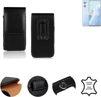 Produktbild von K-S-Trade Holster Gürteltasche Handy Hülle Schutzhülle kompatibel mit Oppo Reno7 5G Handyhülle Leder schwarz, 1x