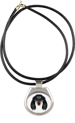 Image de Teckel à poil long, teckel, teckel - Collier avec une photo et une inscription géométrique de la marque Art-Dog