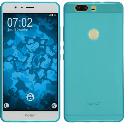 Produktbild von PhoneNatic Case kompatibel mit Huawei Honor V8 - türkis Silikon Hülle transparent + 2 Schutzfolien