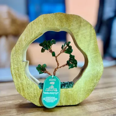 Obrázok produktu pre Jardín Árbol de Gemas – Drevený prsteň – Zelená aventurína – 60 kúskov
