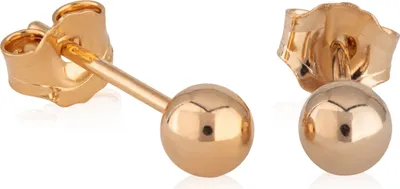 Produktbild von Paar Kugel Ohrstecker Vergoldet Kugelstecker Gold 4mm 5301