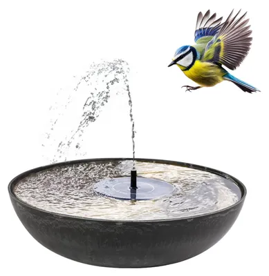 Produktbild von Solarbrunnen Set für draußen 45 cm Vintage Deko-Schale schwarz