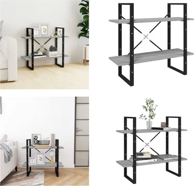 Produktbild von vidaXL Bücherregal 2 Fächer Grau Sonoma 80x30x70 cm Holzwerkstoff - Bücherschrank - Bücherschränke - Bücherregal - Regal