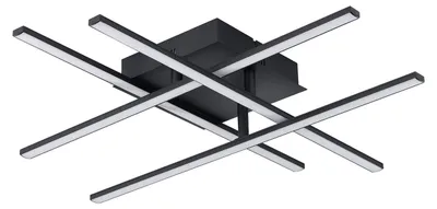 Immagine prodotto di Plafoniera Moderna Lasana 3 Acciaio Nero 4 Luci Led Integrato 5,3W