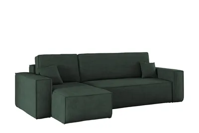 Produktbild von Kaiser Möbel Ecksofa mit schlaffunktion und bettkasten, Sofa L-form, Couch L-form BEST Poso Dicker Cord Grün Links