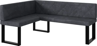 Produktbild von MEBLINI Eckbank für Esszimmer - Küchenbank - Essecke - Sitzecke Küche - ERIC - U-Beine 128x168x87cm Links - Dunkelgrau Samt