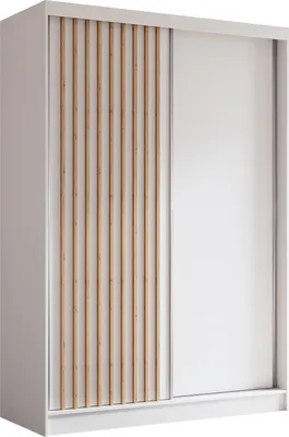 Produktbild von AX LIVING Cabinio Kleiderschrank 150 Breite Weiß mit Artisan Lamellen
