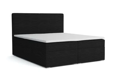 Produktbild von BOXBETT LOFT III 160/200 Cord Schwarz mit Bonell-Federkernmatratzen H3