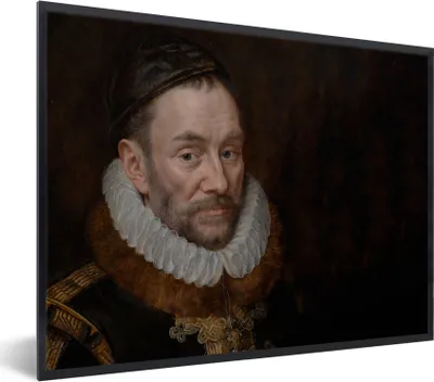 Produktbild von MuchoWow® Gerahmtes Poster Wilhelm von Oranien - Gemälde - Alte Meister - Kunst 40x30 cm - Poster mit Schwarzem Bilderrahmen Wandposter Rahmen Foto Bilder - Kunstposter - Wanddekorationen