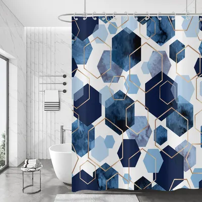 Immagine prodotto di Tenda da doccia impermeabile, 180 x 180 cm, colore blu