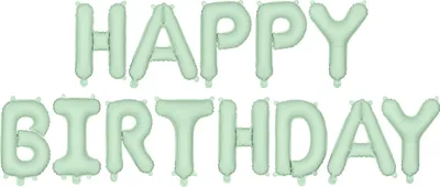 Produktbild von Ballon Girlande Happy Birthday 340x35cm Schriftzug Grün Matt
