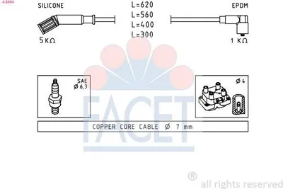 Produktbild von FACET 4.8694 Zündkabelsatz Zündleitungssatz für LANCIA Y10 (156)