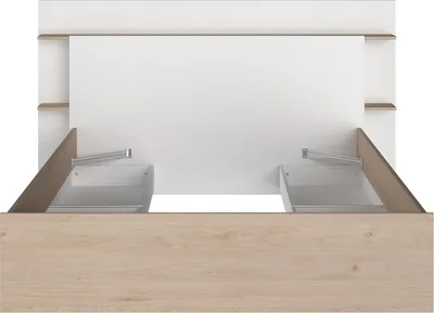 Produktbild von Bett 140 x 190/200 cm mit 4 Schubladen - Natur und weiß - TILONIDE