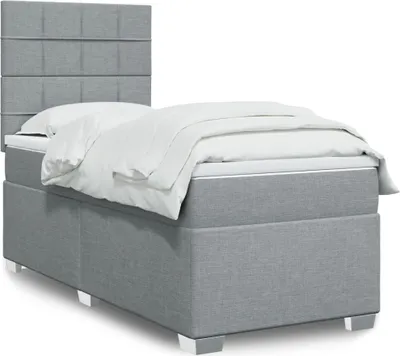 Produktbild von vidaXL Boxspringbett mit Matratze Hellgrau 90x200 cm Stoff