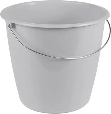 Image de Seau en polypropylène avec anse métallique, 5 l, 24 x 24 x 20 cm, gris