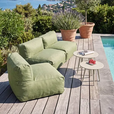 Produktbild von Modulare 3-Sitzer-Gartenmöbel in Kaktusgrün - Oviala Mixi
