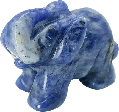 Productafbeelding van Olifant beeldje - Sodaliet steen - Decoratie huis - Handgesneden steen - 38 mm - Blauw