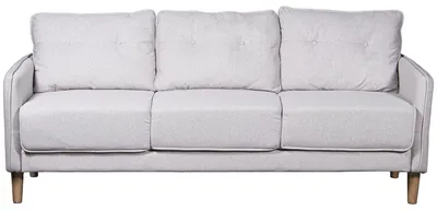 3-Sitzer-Sofa, Polyester, Holzbeine, hellgrau, 189x75x86 cm