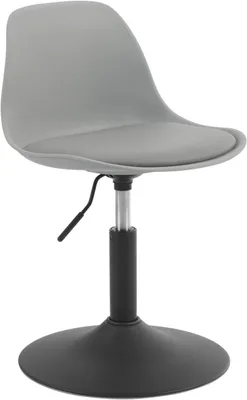 Image de Tabouret de bar réglable en hauteur avec dossier | Gris | 41x39x61-73 cm