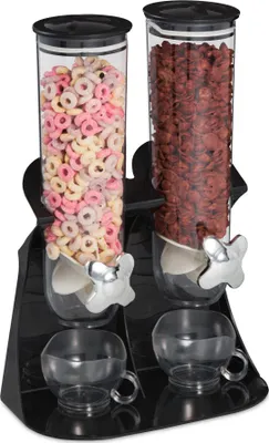 Produktbild von Doppel Müslispender mit luftdichtem Deckel, kinderfreundlich, für Müsli, Nüsse & Snacks