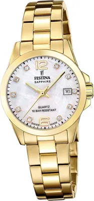 Produktbild von Festina Damenuhr Swiss Made Armbanduhr Edelstahl gold D2UF20050/1