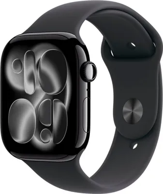 Produktbild von Apple Watch Series 11 Cellular 46mm S/M MFC24ZR/A Aluminiumgehäuse Schwarz Sportarmband Schwarz