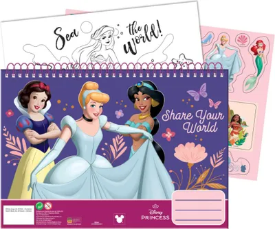 Produktbild von Disney Prinzessin Your World A/4 Spiral Skizzenbuch mit 40 Blättern und Aufklebern