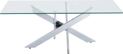 Produktbild von Couchtisch aus gehärtetem Glas und verchromtem Metall - Transparent - COSIMA
