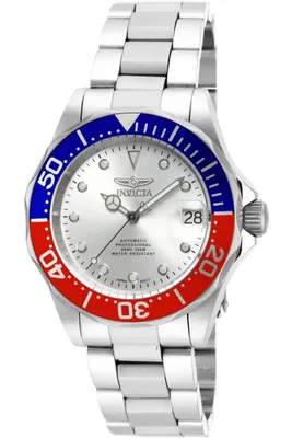 Obrázek produktu pro Invicta Pro Diver 17041 Pánské Hodinky - Automatické Hnutí - Nerezová Ocel se Stříbrným Ciferníkem - 40 mm