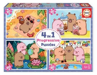 Produktbild von Educa Wasserschwein Capyfun 20-40-60-80 Puzzle Mehrfarbig Kinder Mehrfarbig One Size