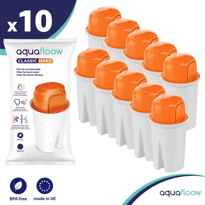Produktbild von AquaFloow Classic Hartfilter für Kartuschenfilter - Reduziert Kalk, Chlor, Schwermetalle und verbessert den Geschmack 10 Stück
