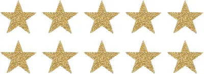 Imagen del producto de Aplicaciones de estrellas para planchar, 10 unidades, 8 cm, para ropa y decoración