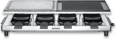 Produktbild von SEVERIN Raclette mit Naturgrillstein und Grill-Platte RG 2373  aus Edelstahl, schwarz Raclette Raclette Mit Antihaftbeschichteter Grillplatte Raclette Grill Tischgrill