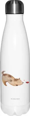 Produktbild von Mr. & Mrs. Panda Wasserflasche Hund Marienkäfer - Weiß - Geschenk, Mischlingshund, Sportflasche, Sprüche, Trinkflasche, Hunde, thermosflaschen, Neugierig, Trinkgefäß