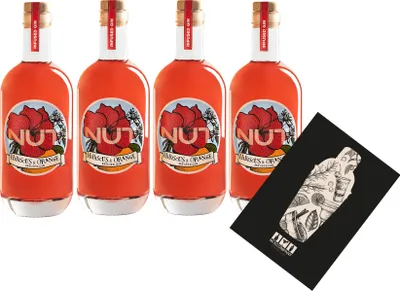 Produktbild von NUT 4er Set Infused Gin Hibiscus Orange 4x 0,7L (40% Vol) Hibiskus Orange Gin NUT Distillery- [Enthält Sulfite]