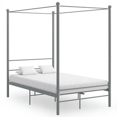 Immagine prodotto di Letto a baldacchino in metallo grigio 120x200 cm