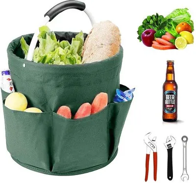 Zdjęcie produktu dla Ibenzoa® Składany organizer do przechowywania, wykonany z tkaniny Oxford – pojemność 17 litrów, wodoodporny, z uchwytem, 1 główna komora + 6 kieszeni zewnętrznych, składany do średnicy 4 cm