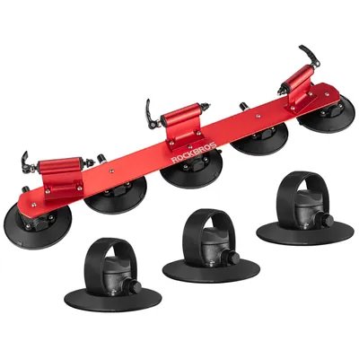 Obrázok produktu pre ROCKBROS Nosič na bicykel s prísavkami, strešný nosič na bicykel, pre 3 bicykle, červený